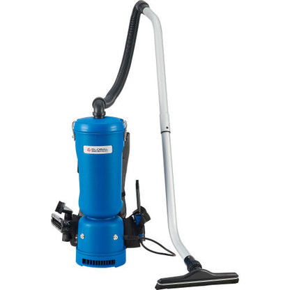 Global Industrial Ergonomic HEPA Backpack Vacuum w/ 8-Piece Tool Kit, 2-1/2 Gallon Capacity (WB641754)