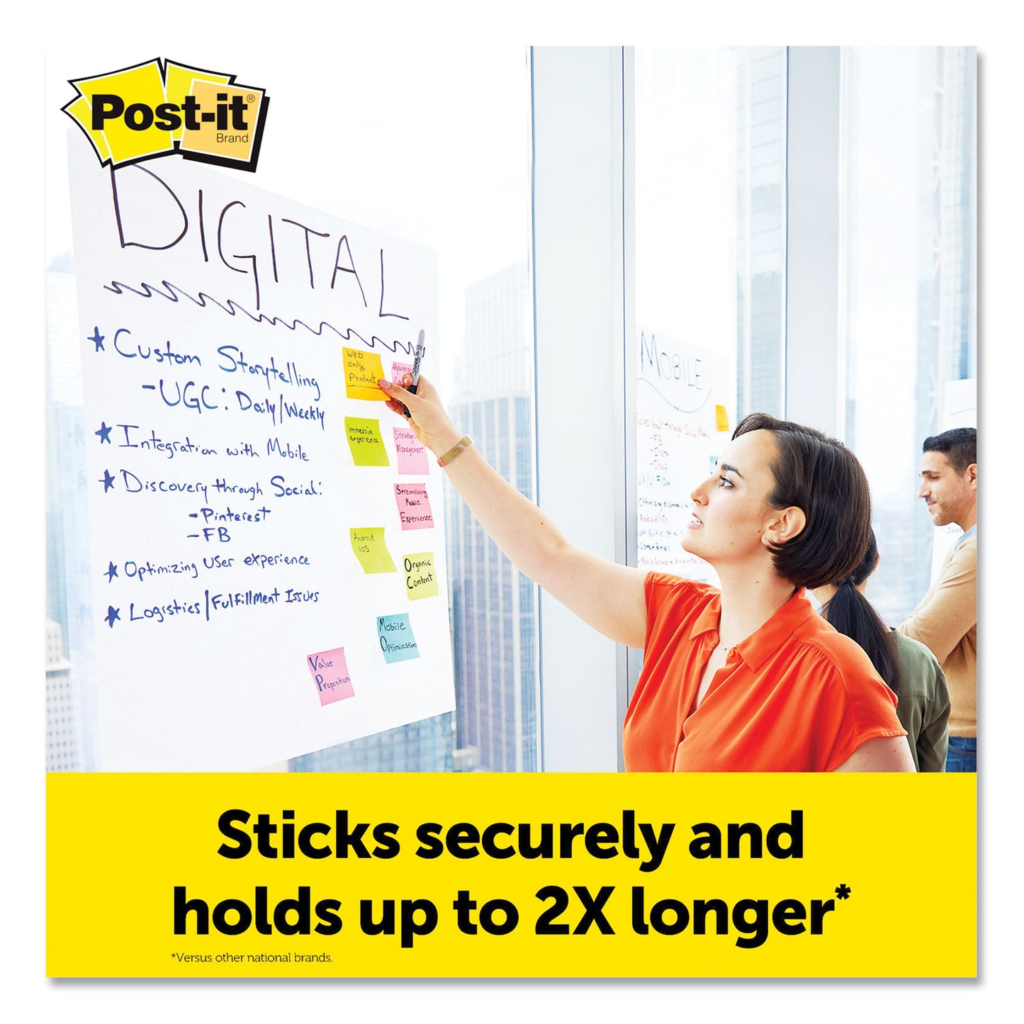 Post-it® Easel Pads Super Sticky Vertical-Orientation Self-Stick Easel Pads, Unruled, (30) White 25 x 30 Sheets, 8/Pack (MMM559VAD8PK)
