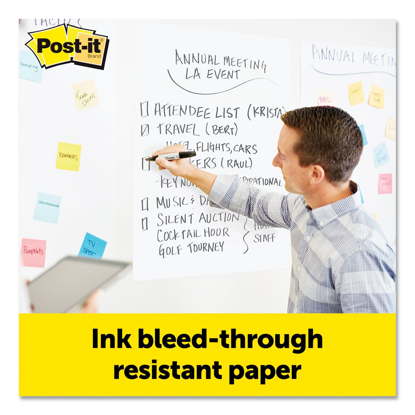 Post-it® Easel Pads Super Sticky Vertical-Orientation Self-Stick Easel Pads, Unruled, (30) White 25 x 30 Sheets, 8/Pack (MMM559VAD8PK)