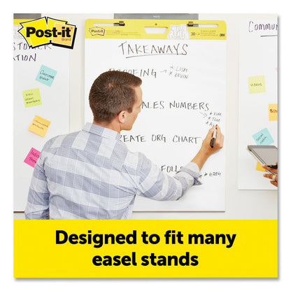 Post-it® Easel Pads Super Sticky Vertical-Orientation Self-Stick Easel Pads, Unruled, (30) White 25 x 30 Sheets, 8/Pack (MMM559VAD8PK)