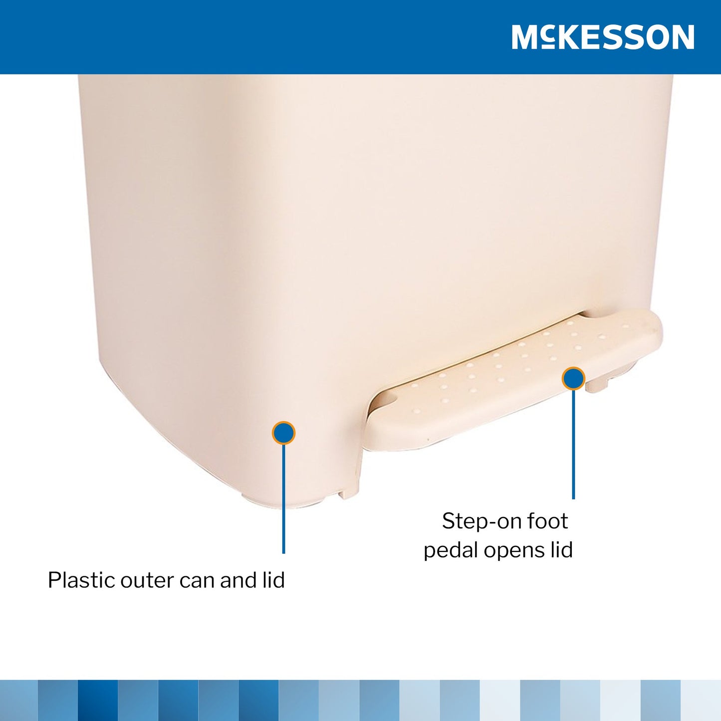 McKesson Trash Can 52 Quart / 13 gal. Beige Plastic Rectangular (1223704_EA)