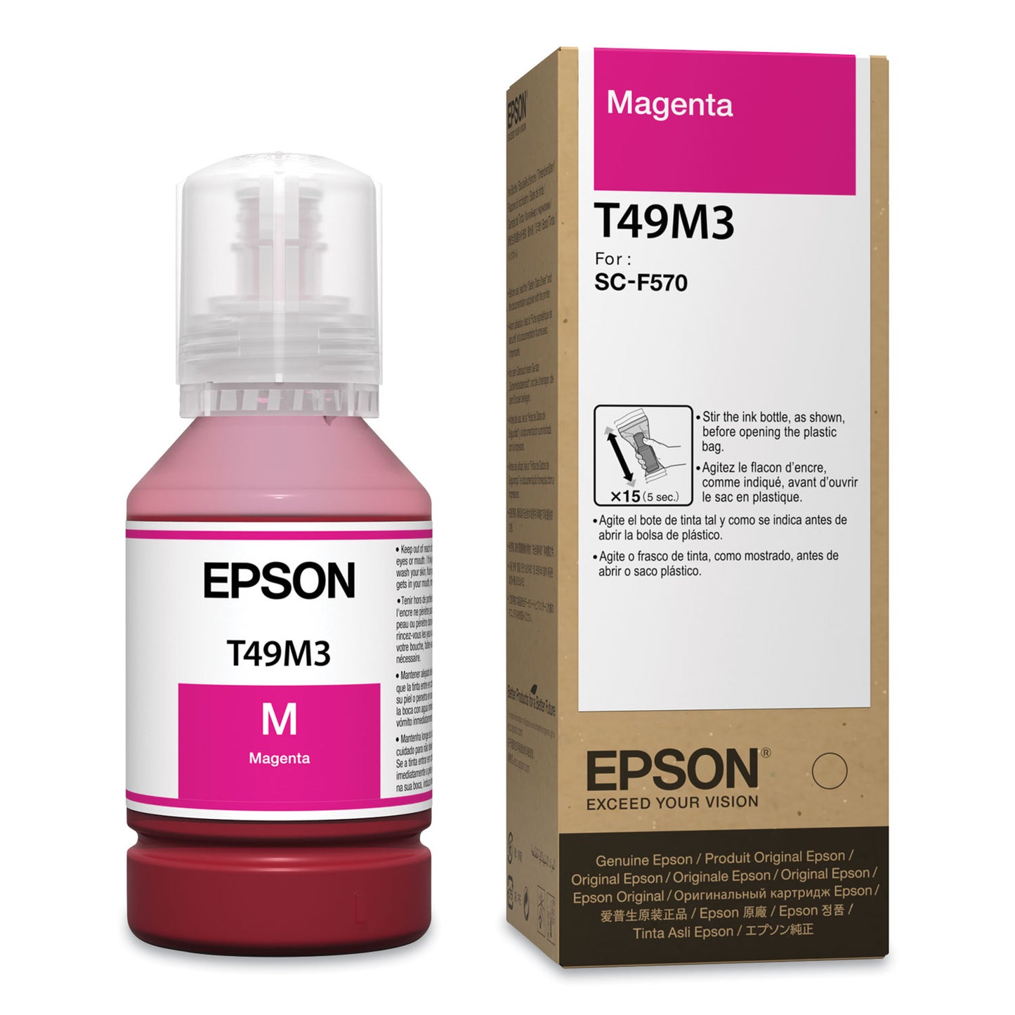 Epson® T49M320 (T49M) Ink Bottles, 140 mL, Magenta (EPST49M320)