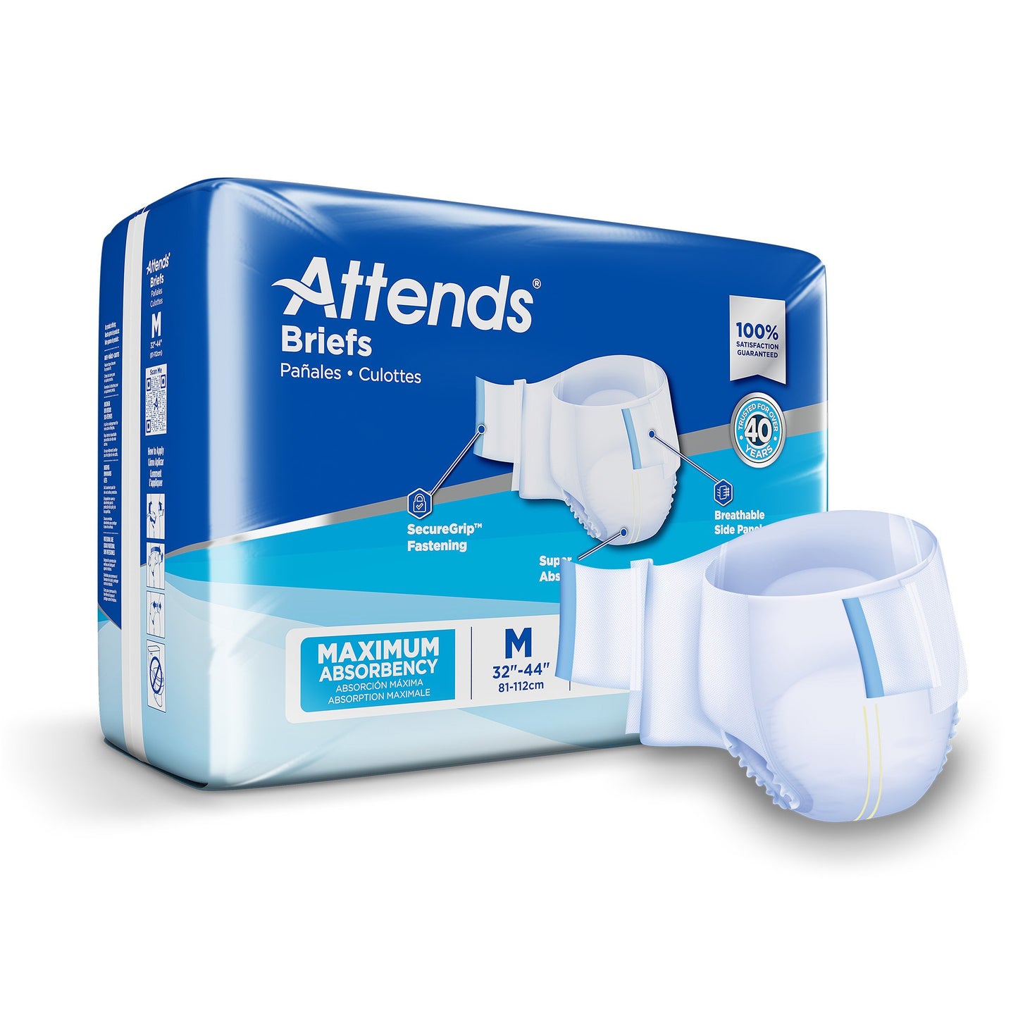 Attends® Unisex Incontinence Brief Medium Disposable Heavy Absorbency (955303_BG)
