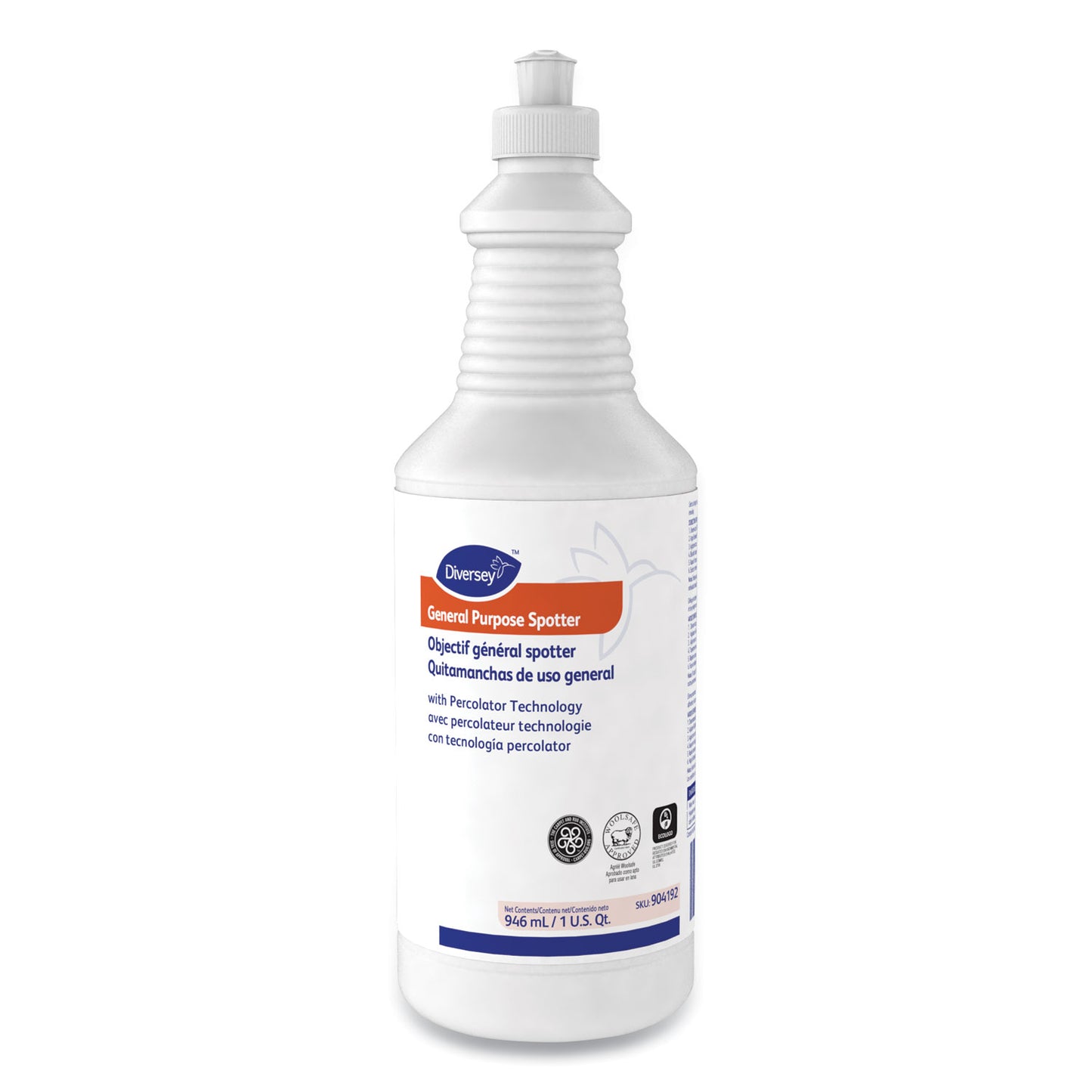 Diversey™ General Purpose Spotter, Floral Scent, Liquid, 1 qt Squeeze Bottle, 6/Carton (DVO101109763)