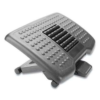 Mind Reader Adjustable Height Footrest with Rollers for Massage, 18w x 14d x 4.25h, Black (EMSFTROLLBLK)