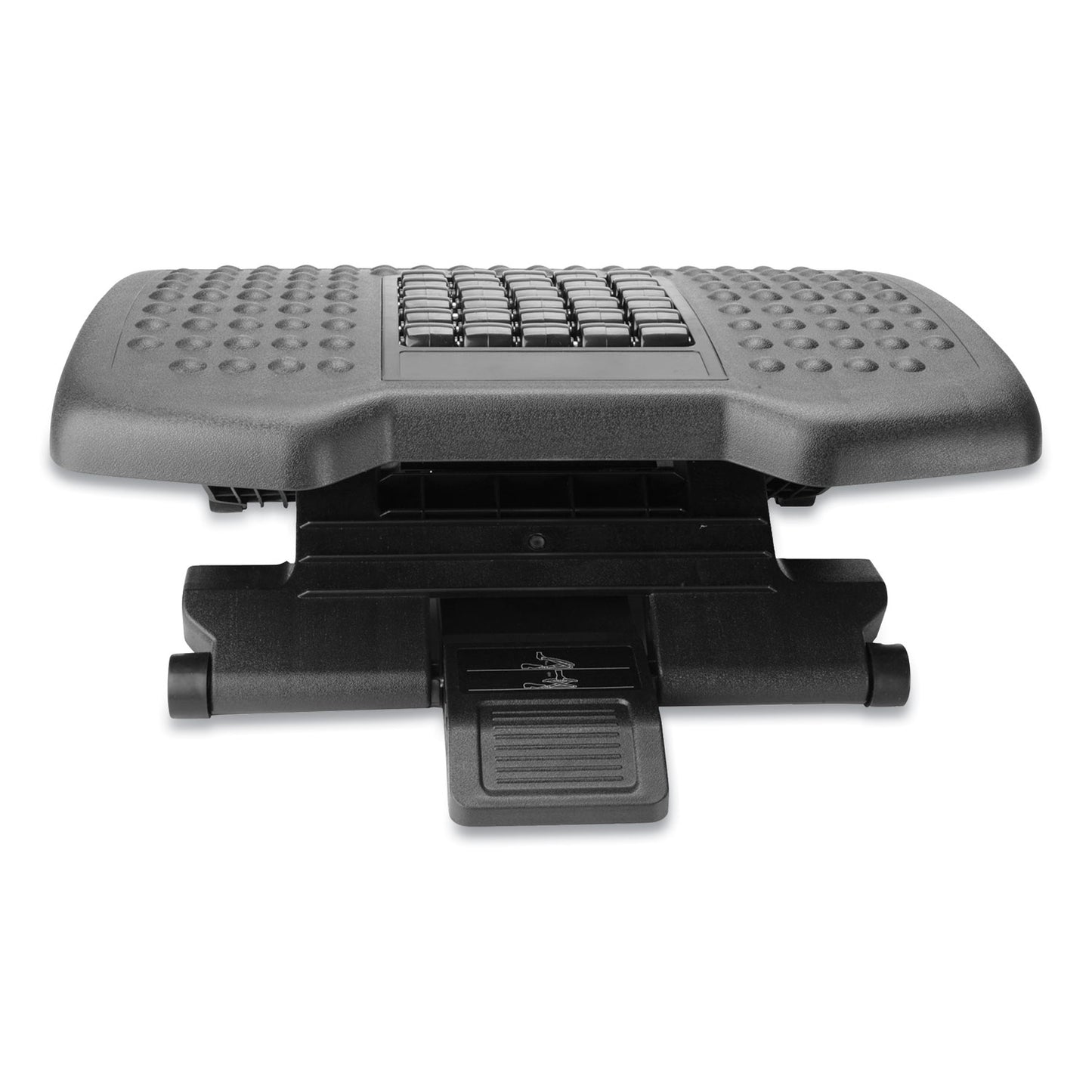 Mind Reader Adjustable Height Footrest with Rollers for Massage, 18w x 14d x 4.25h, Black (EMSFTROLLBLK)