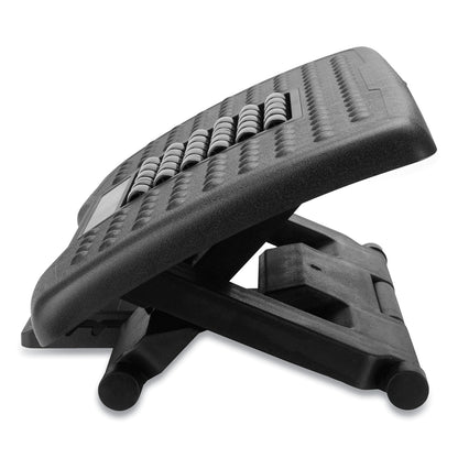 Mind Reader Adjustable Height Footrest with Rollers for Massage, 18w x 14d x 4.25h, Black (EMSFTROLLBLK)