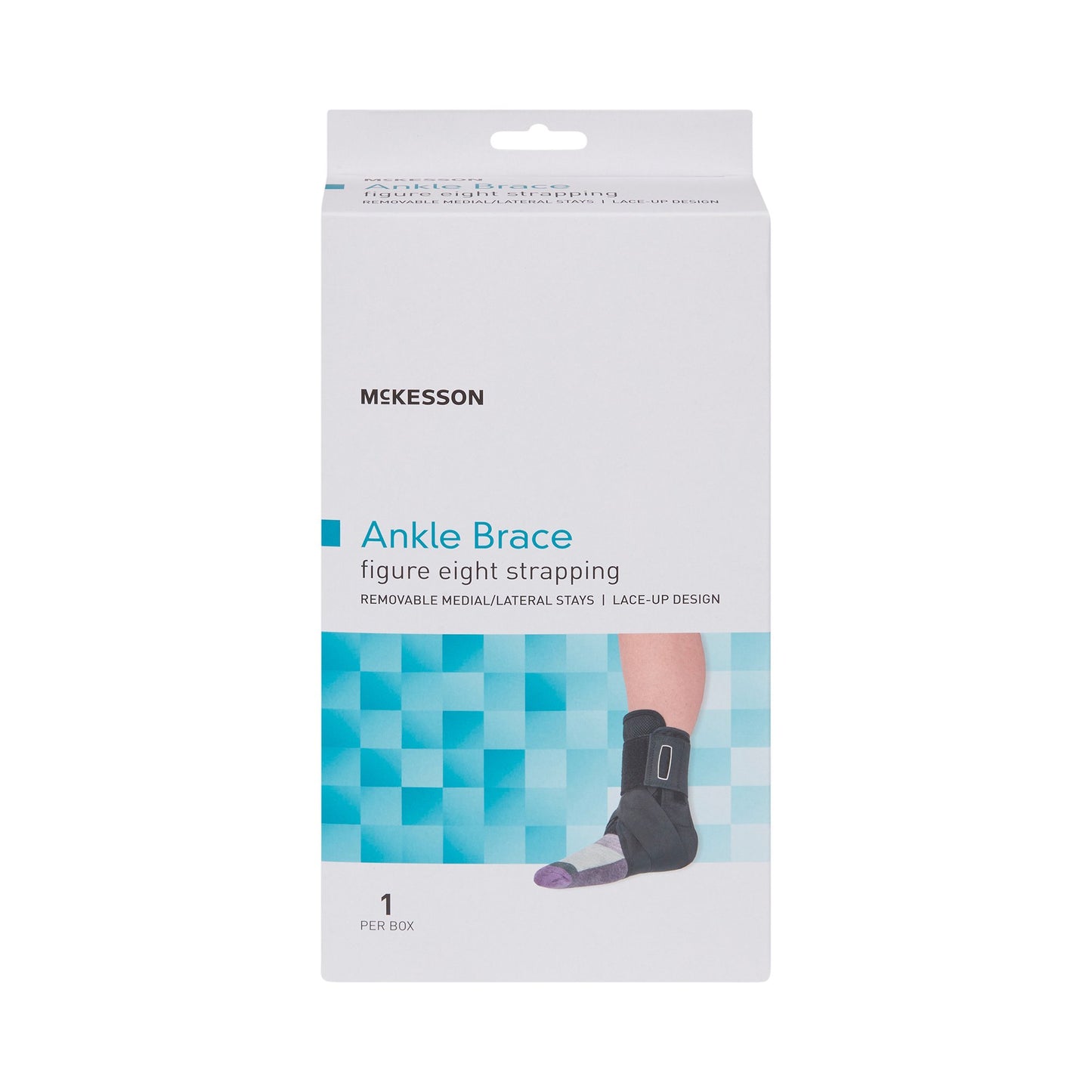 McKesson Ankle Brace Medium Lace-Up / Figure-8 Strap / Hook and Loop Closure Foot (1159073_EA)