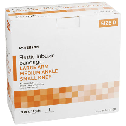 McKesson Spandagrip™ Elastic Tubular Support Bandage 3 Inch X 11 Yard Large Arm / Medium Ankle / Small Knee Pull On Natural NonSterile Size D Standard Compression (1112851_BX)