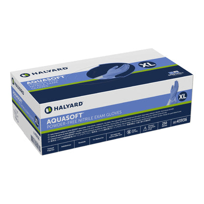 Aquasoft® Exam Glove X-Large NonSterile Nitrile Standard Cuff Length Textured Fingertips Blue Chemo Tested (975532_CS)