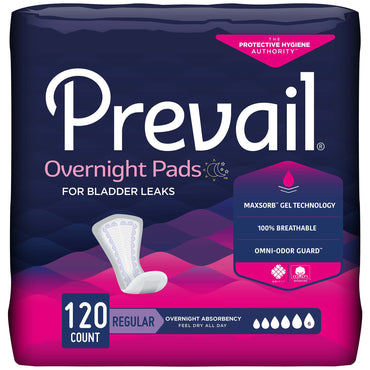 Prevail® Overnight Bladder Control Pad 16 Inch Length Heavy Absorbency Polymer Core One Size Fits Most (1041815_BG)