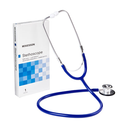 McKesson General Exam Stethoscope Royal Blue 1-Tube 22 Inch Tube Double Sided Chestpiece (363748_EA)