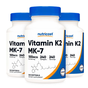 nutricost® Dietary Supplement Vitamin K2 MK-7 100 mcg Strength Softgel 240 Per Bottle (1270244_BT)