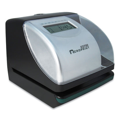 Acroprint® ES700 Atomic Electronic Time Recorder and Document Stamp, Digital Display, Black/Silver (ACP010182000)
