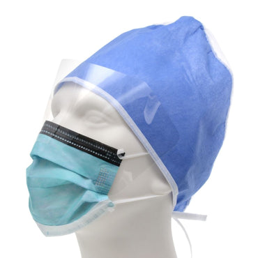 Cardinal Health™ Procedure Mask with Eye Shield Anti-fog Foam ASTM Level 3 Earloops One Size Fits Most (296230_CS)
