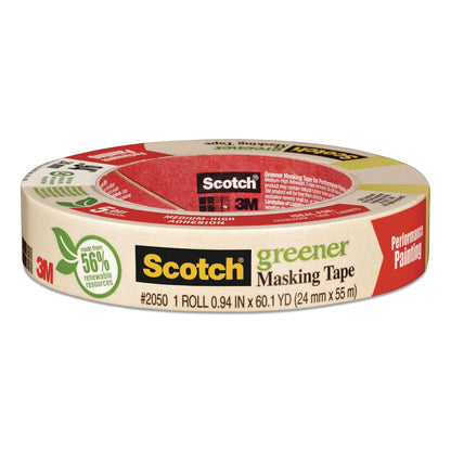 Scotch® Greener Masking Tape 2050, 3" Core, 0.94" x 60 yds, Beige (MMM205024A)