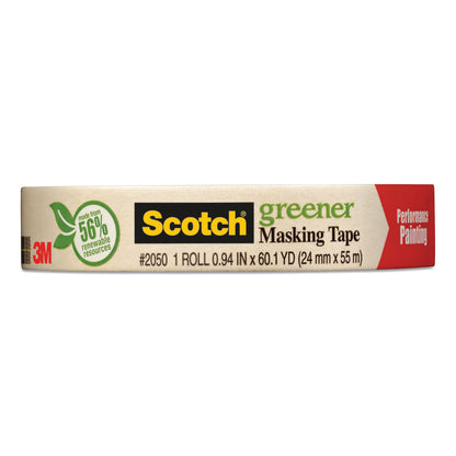 Scotch® Greener Masking Tape 2050, 3" Core, 0.94" x 60 yds, Beige (MMM205024A)
