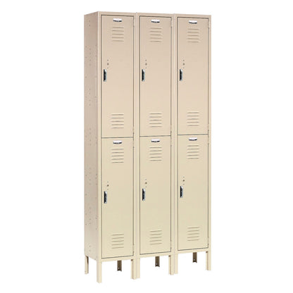 Global Industrial Paramount 2-Tier 6 Door Locker, 36"W x 18"D x 78"H, Tan, Assembled (WB652179TN)