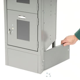 Global Industrial End Base For 18"Dx6"H Gray Locker, Pair (Left & Right) (WB652084GY)