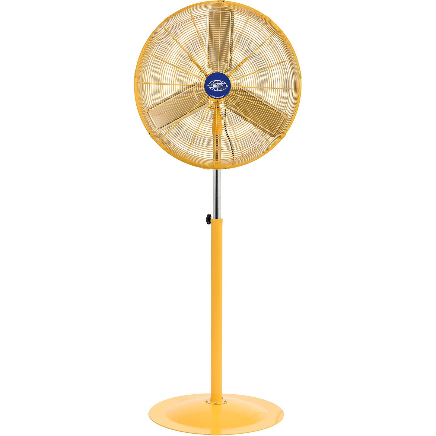 Global Industrial 30" Deluxe Oscillating Pedestal Fan, 3 Speed, 10000 CFM, 320W, 1/2HP, Yellow (WB652299Y)