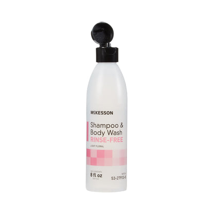 McKesson Rinse-Free Shampoo and Body Wash 8 oz. Flip Top Bottle Light Floral Scent (877023_CS)