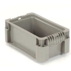 Global Industrial Stackable Straight Wall Container, Solid, 12"L x 7-3/8"W x 5"H, Gray (WB652740)