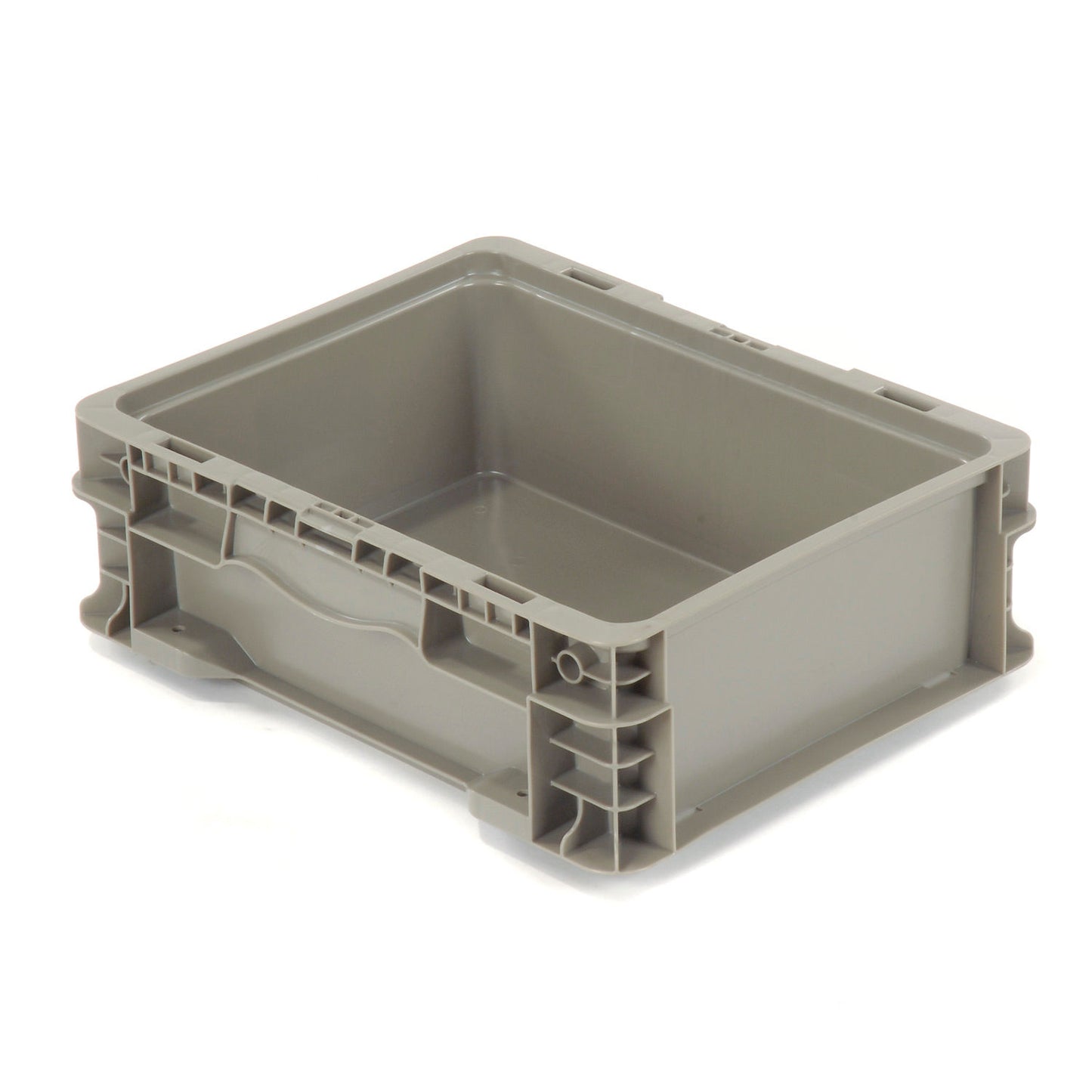 Global Industrial Stackable Straight Wall Container, Solid, 12"L x 15"W x 5"H, Gray (WB652741)