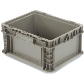 Global Industrial Stackable Straight Wall Container, Solid, 12"L x 15"W x 7-1/2"H, Gray (WB652742)