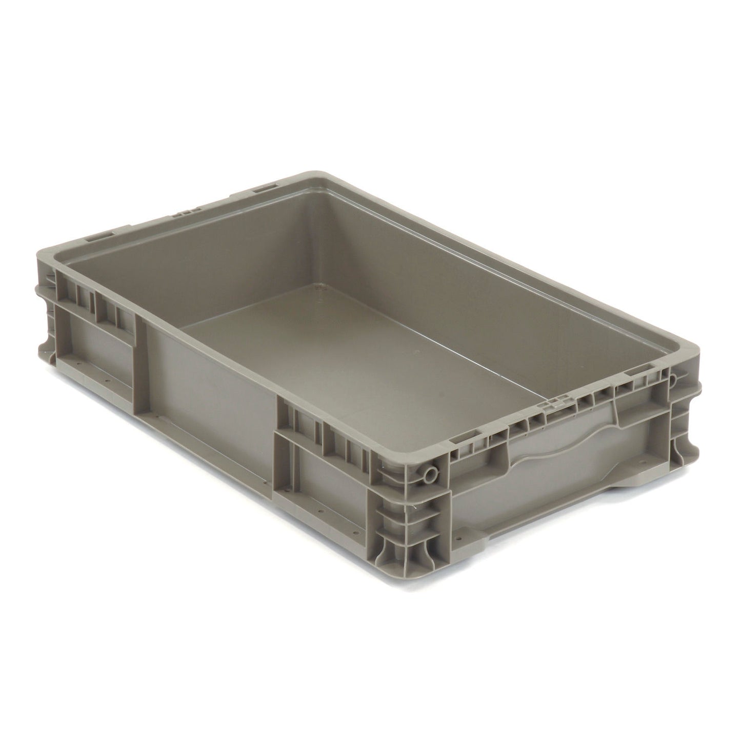 Global Industrial Stackable Straight Wall Container, Solid, 24"L x 15"W x 5"H, Gray (WB652744)