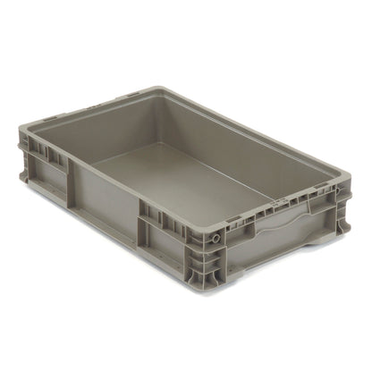 Global Industrial Stackable Straight Wall Container, Solid, 24"L x 15"W x 5"H, Gray (WB652744)