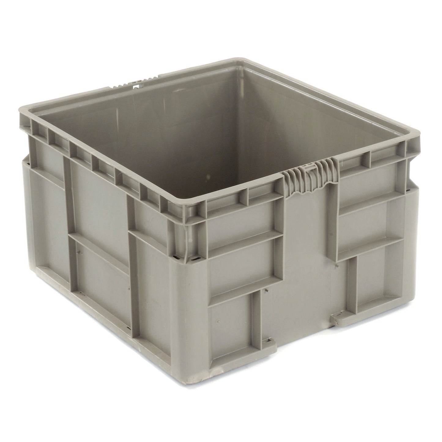 Global Industrial Stackable Straight Wall Container, Solid, 24"L x 22-1/2"W x 14-1/2"H, Gray (WB652747)