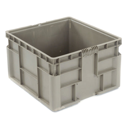 Global Industrial Stackable Straight Wall Container, Solid, 24"L x 22-1/2"W x 14-1/2"H, Gray (WB652747)
