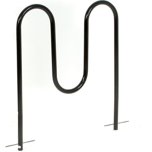 Global Industrial Wave Bike Rack, 5-Bike Capacity, Below Ground Mount, Black (WB652777G)