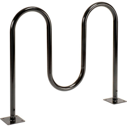 Global Industrial Wave Bike Rack, 5-Bike Capacity, Flange Mount, Black (WB652778)