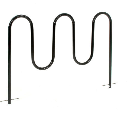 Global Industrial Wave Bike Rack, 7-Bike Capacity, Below Ground Mount, Black (WB652778G)