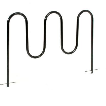 Global Industrial Wave Bike Rack, 7-Bike Capacity, Below Ground Mount, Black (WB652778G)
