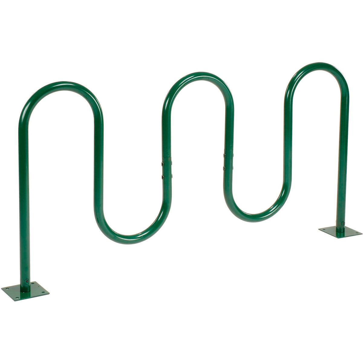 Global Industrial Wave Bike Rack, 7-Bike Capacity, Flange Mount, Green (WB652778MGN)