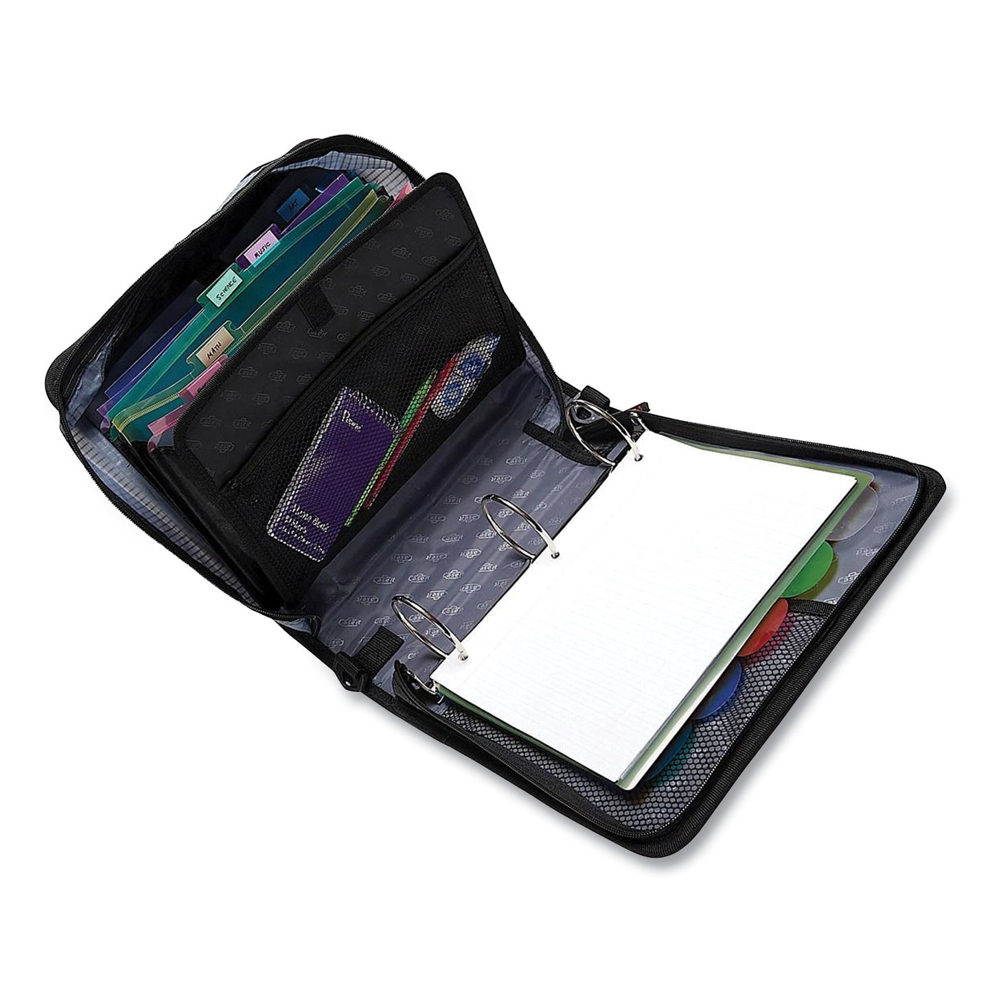 Case it™ Mighty Zip Tab Binder, 3 Rings, 3" Capacity, 11 x 8.5, Black (CAED146BLACK)