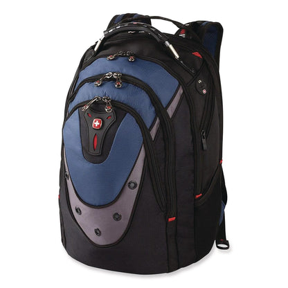 Wenger® Ibex Laptop Backpack, Fits Devices Up to 17", Ballistic Polyester, 14.6 x 11 x 18.5, Black/Blue/Gray (SWA27316060)