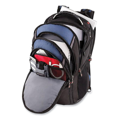 Wenger® Ibex Laptop Backpack, Fits Devices Up to 17", Ballistic Polyester, 14.6 x 11 x 18.5, Black/Blue/Gray (SWA27316060)
