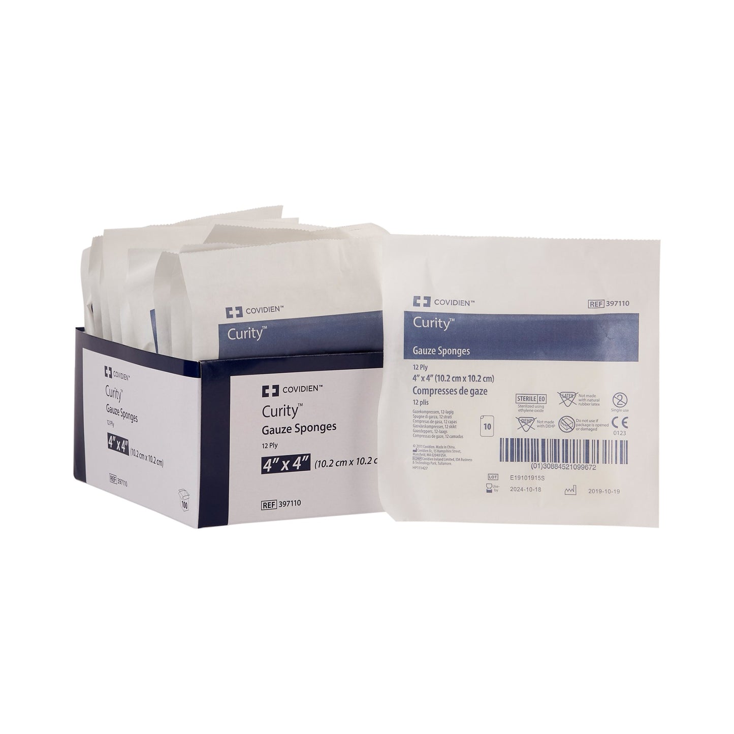 Curity™ Gauze Sponge 4 X 4 Inch 12-Ply Sterile 10 per Pouch (807703_CS)