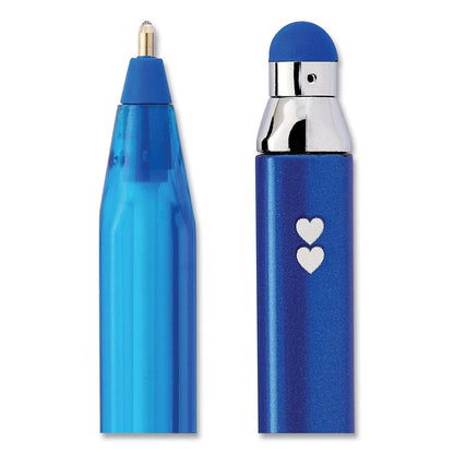 Paper Mate® InkJoy 100 Ballpoint Pen/Stylus, Stick, Medium 1 mm, Blue Ink, Blue Barrel, 12/Pack (PAP1924320DZ)
