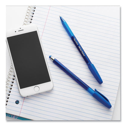 Paper Mate® InkJoy 100 Ballpoint Pen/Stylus, Stick, Medium 1 mm, Blue Ink, Blue Barrel, 12/Pack (PAP1924320DZ)