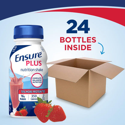 Ensure® Plus Nutrition Shake Oral Supplement Strawberry Flavor Liquid 8 oz. Bottle (649273_PK)
