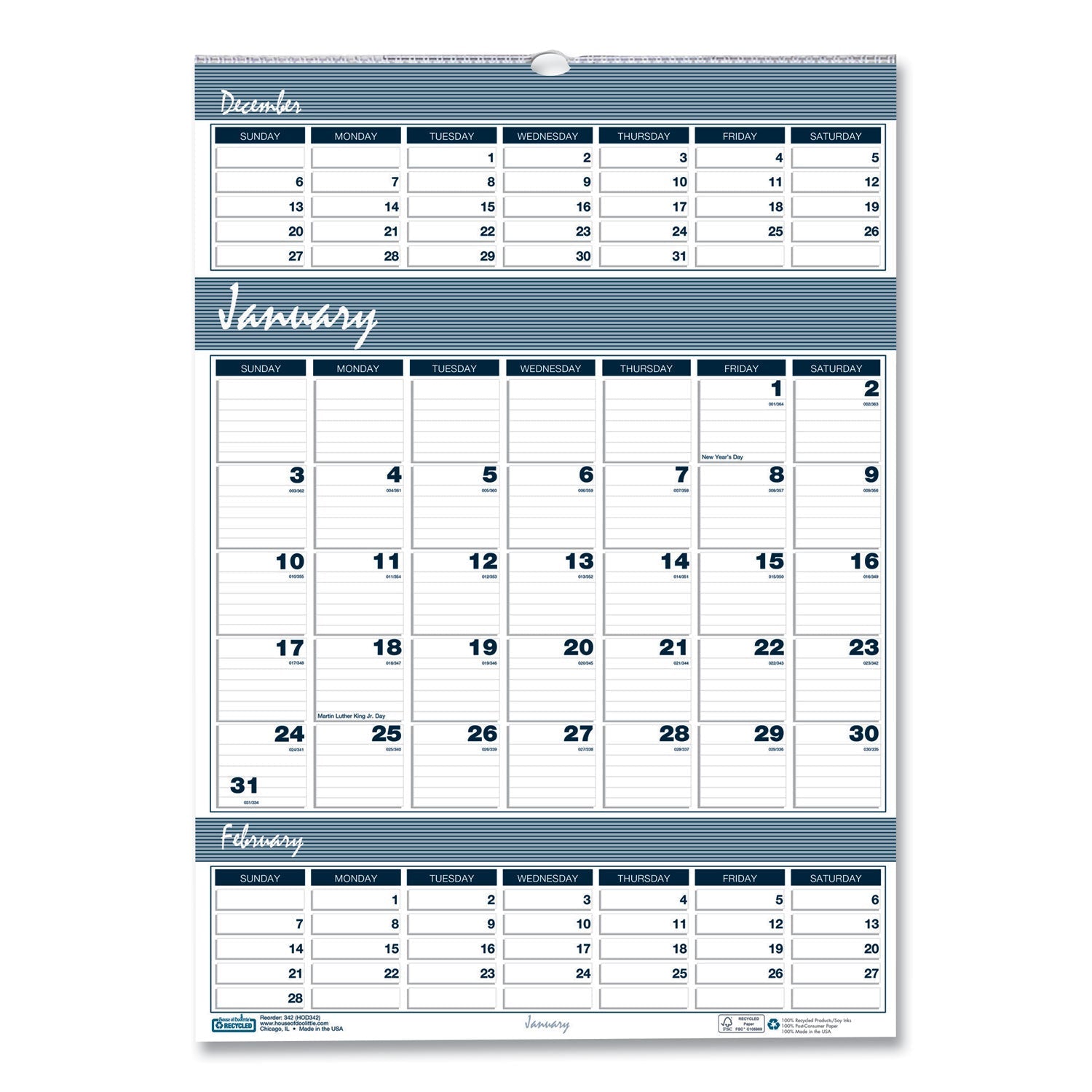 house-of-doolittle-bar-harbor-recycled-wirebound-3-months-per-page-wall-calendar-num-hod342_1