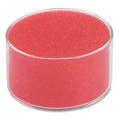 Officemate Sponge and Cup Moistener, 3" Diameter x 1.5"h, Red (OIC99920)