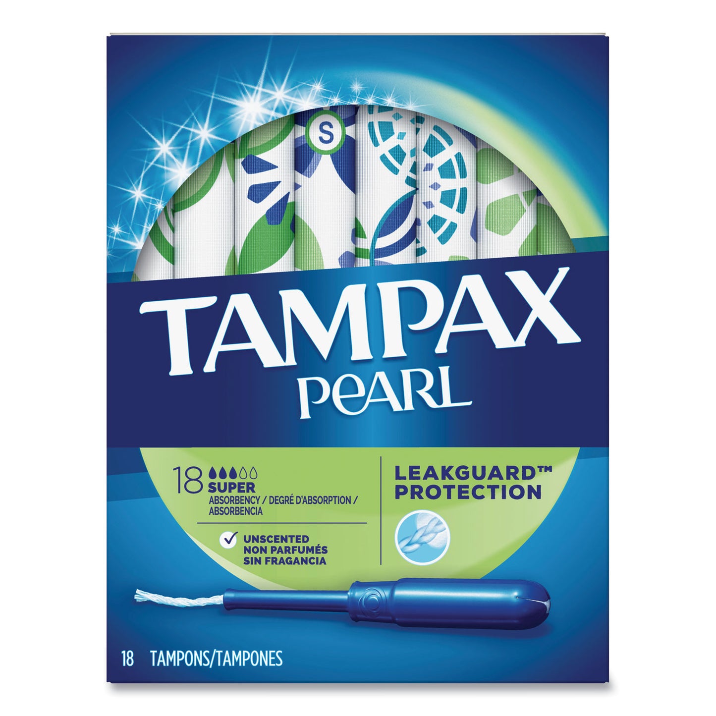 Tampax® Pearl Tampons, Super, 18/Box (PGC37908)