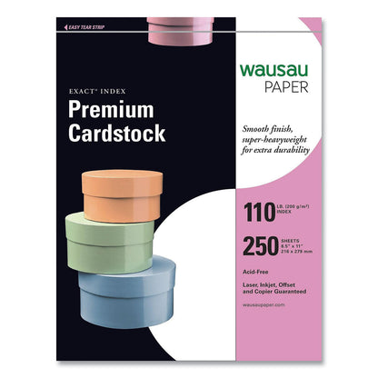 Neenah Paper Exact Index Card Stock, 94 Bright, 110 lb Index Weight, 8.5 x 11, White, 250/Pack (WAU4050848508)