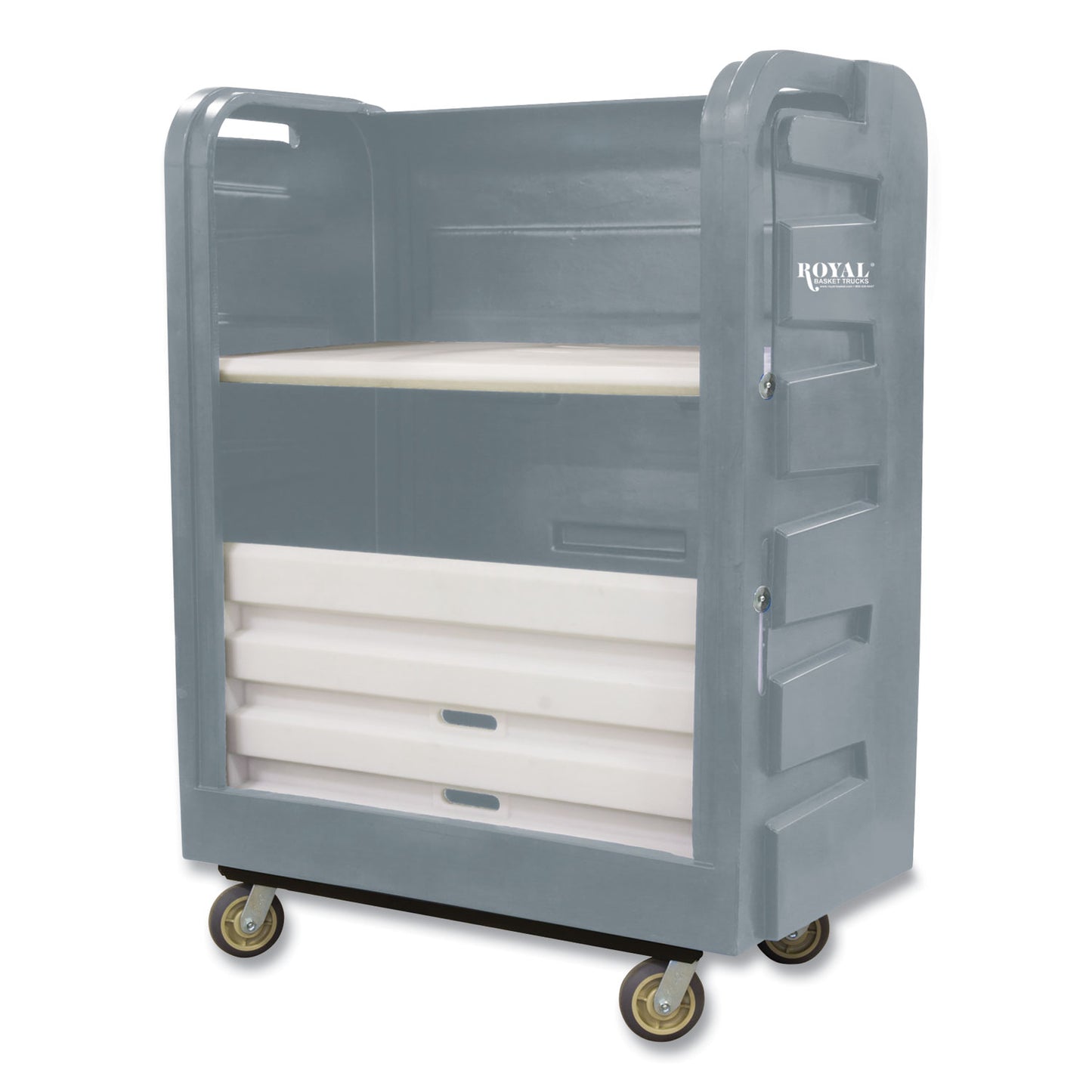 Royal Basket Trucks Bulk Transport Turnabout Truck, Plastic, 28" x 59" x 66.75", Gray (RBTR48GRXTP6UN)