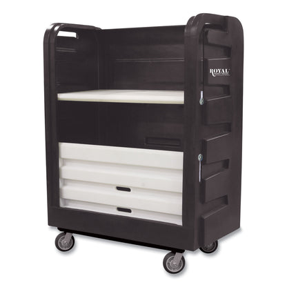 Royal Basket Trucks Bulk Transport Turnabout Truck, Plastic, 28" x 59" x 66.75", Black (RBTL48BKXTPA6UN)